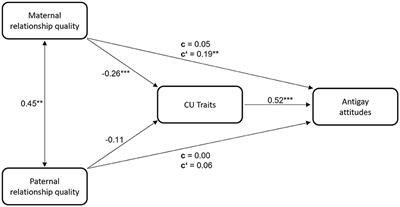 The role of parent-adolescent relationship quality and callous-unemotional traits on sexual prejudice in adolescence